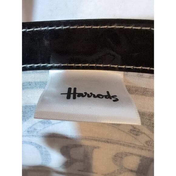Harrods Of London Iconic Knightsbridge Building PVC Coated Tote Bag Black Ivory - Picture 9 of 14